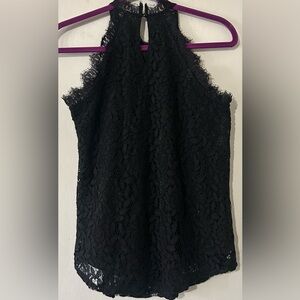 Chic Black Lace Halter Top